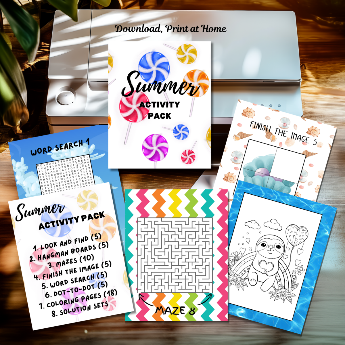 Summer Activity Pack for Younger Kids - out standing in the field